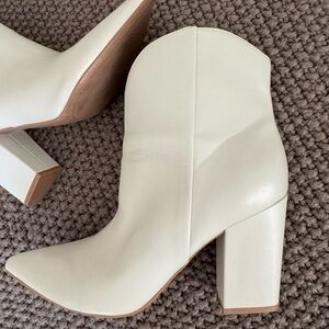 Elegant Cream Ankle Boots